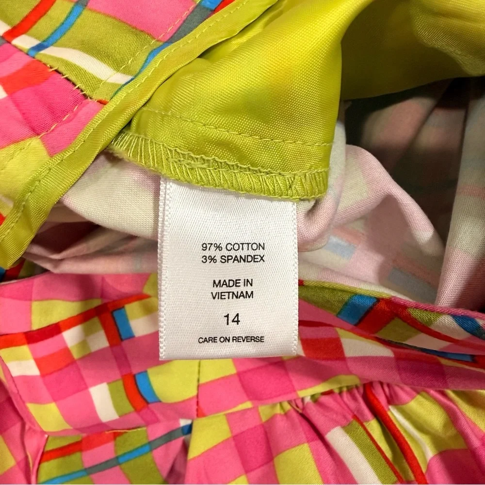 New York & Company 7th Avenue Design Studio Retro Cotton Plaid Skirt Size 14